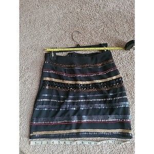 Rock and Republic Womens Mini Skirt SIze 2 Black Sparkle Sequin Club Party Nwt